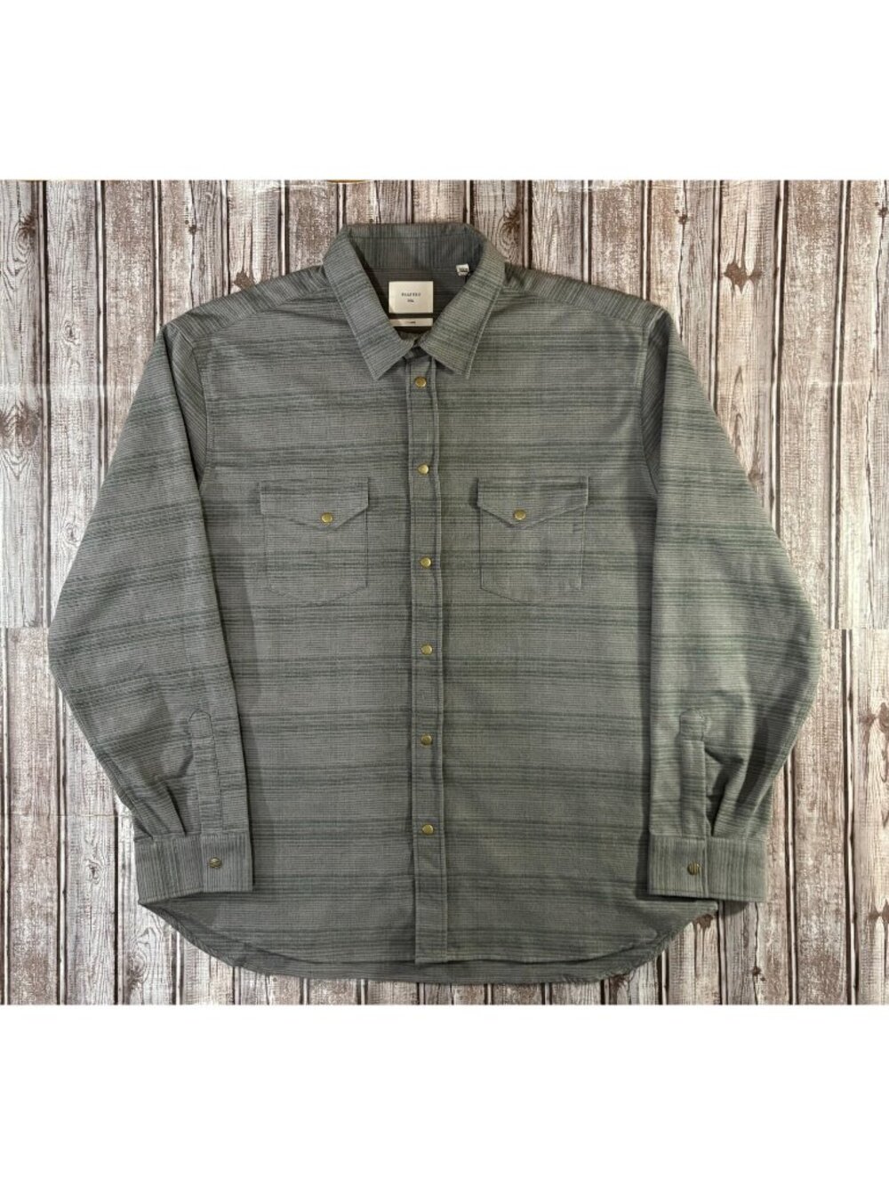 Billy Reid flannel striped wester snap buttons Overshirt size 2XL grey $248 NWT